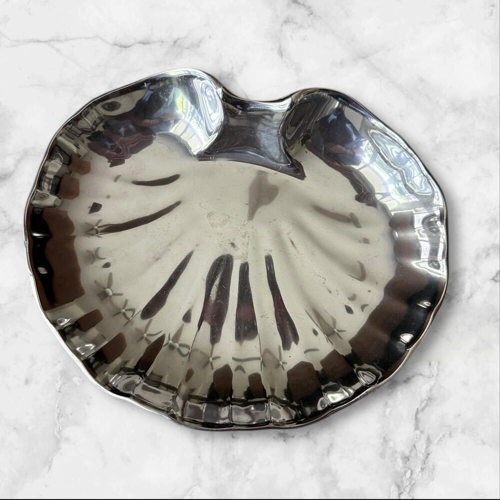 Wilton Armetale Pewter Scalloped Shell Serving Bowl Hors D’oeuvres Dish US Made